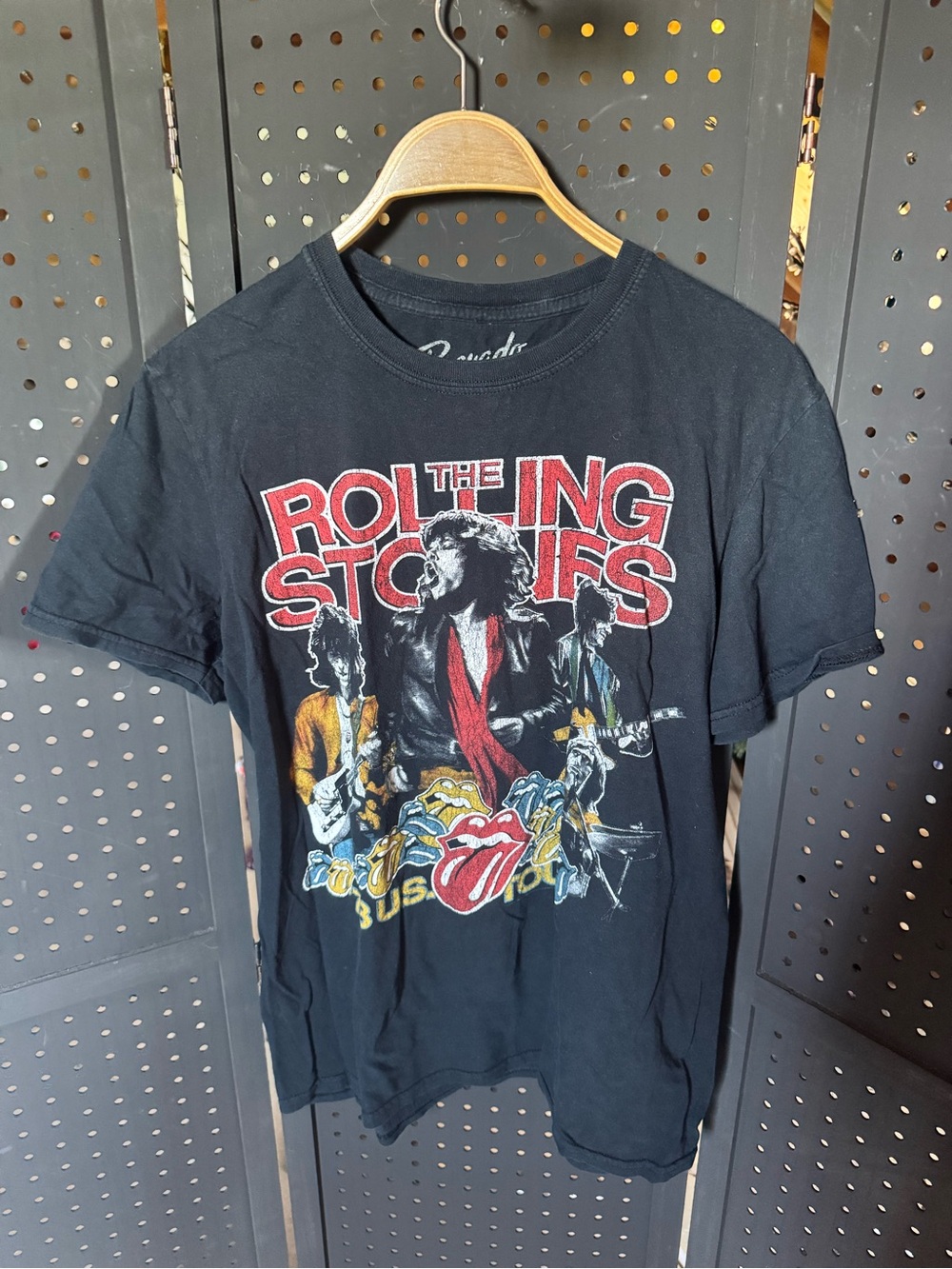 Black Rolling Stones Graphic Tee - Classic Band Print